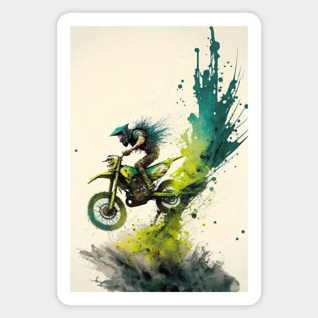 Dirt Bike Paint Splash Style Dirt Bike Sticker TeePublic